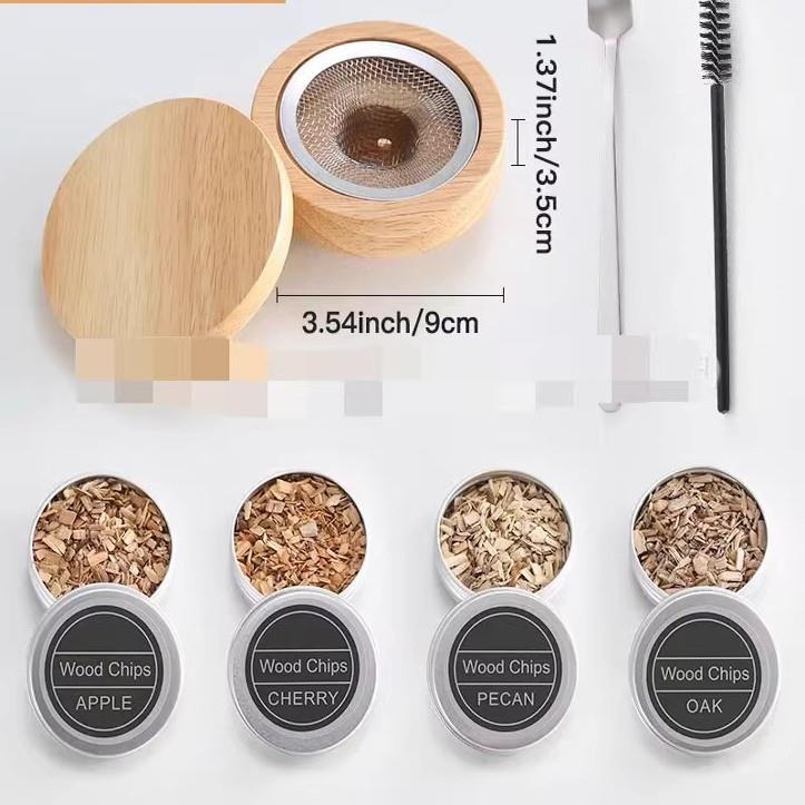 Glass Top Smoker Cocktail Smoker Kit With 4PCS Wood Chips Ba