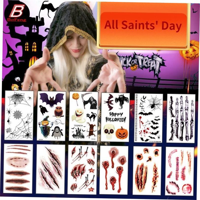 Multiple styles Halloween Tattoo Sticker Simulation Temporar