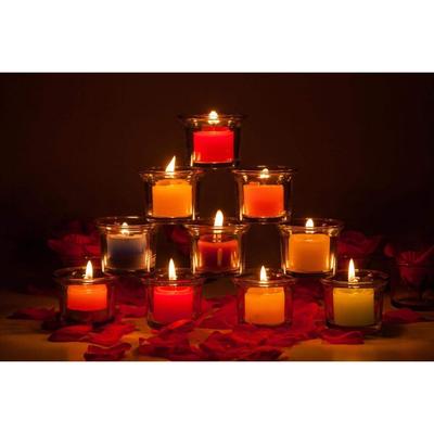 Romantic glass scented candles Propose candlelight dinner