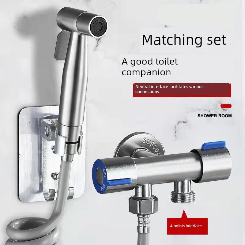 Black Bidet Faucet Hand Protable Toilet Bidet Sprayer Stainl