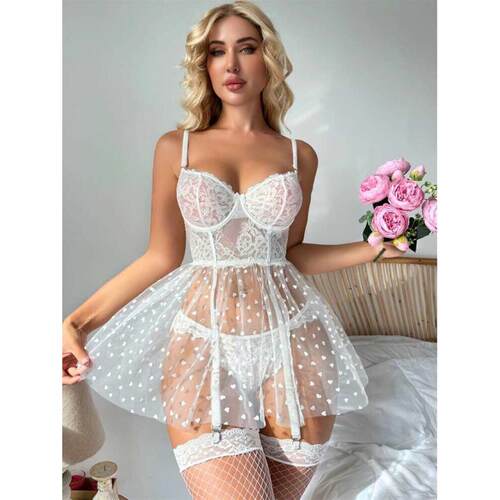 Fun lingerie sexy suspender nightgown set