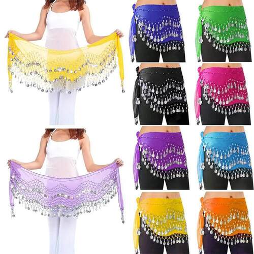 Women Sexy Belly Dance Hip Scarf Wrap Belt Dancer Skirt Fema