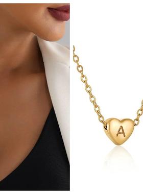 Minimalist Small Love Initial Charm Necklace Jewelry Stainle