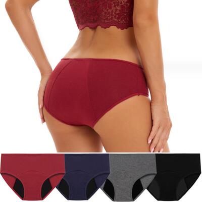 Women Cotton Period Pants Leakproof Menstrual Underwear