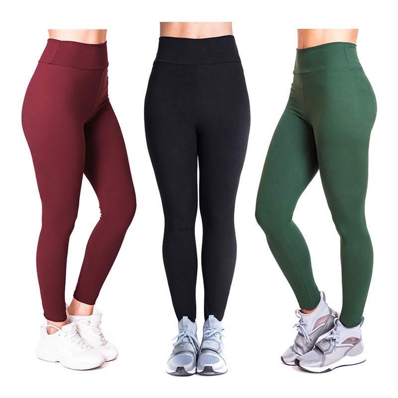 Women high-waist stretch leggings with solid color tights