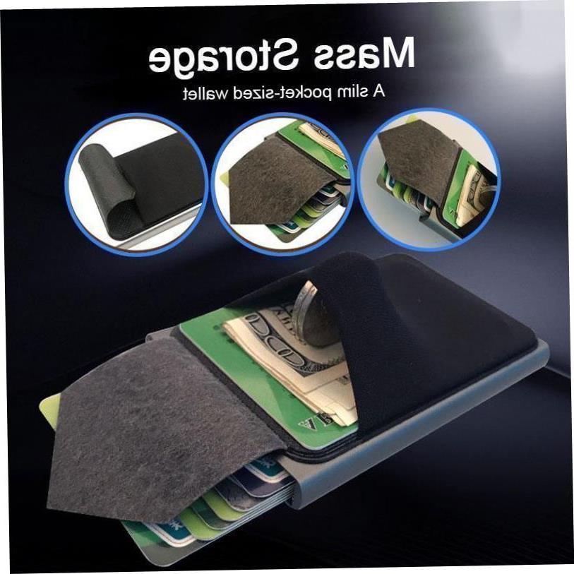 Rfid Smart Wallet Card Holder Metal Thin Slim Men Women Wall