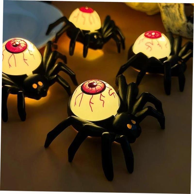 Halloween Decorations LED Candle Light Plastic Spider Skull