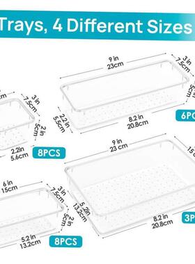 25pcs Plastic storage box set Cubes Drawer Organizer Makeup