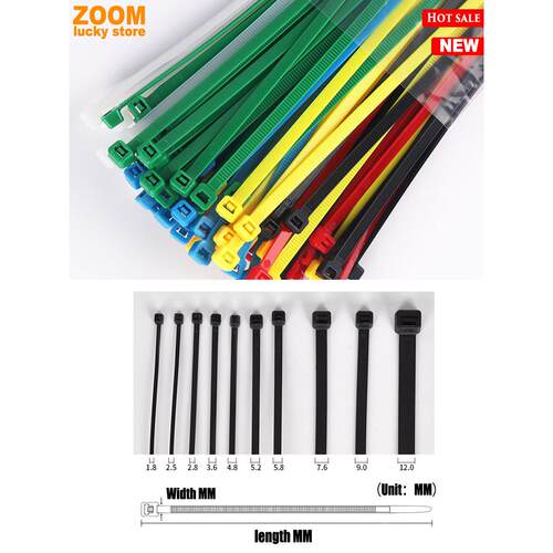 500pcs nylon cable ties Cable management Zip ties 4+6+8+10in