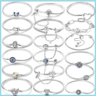 Sterling Silver Bracelet Fit Charms Butterfly Stars Moon Saf