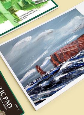a3a4a5 acrylic paint paper pad丙烯画本布纹纸oil canvas book