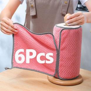 6/1Pc Kitchen Towels Dishcloths Microfiber Towels Absorbent