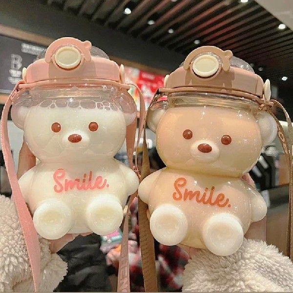 1000/1400ML Kawaii Water Bottle Travel Bear Kettle Sport