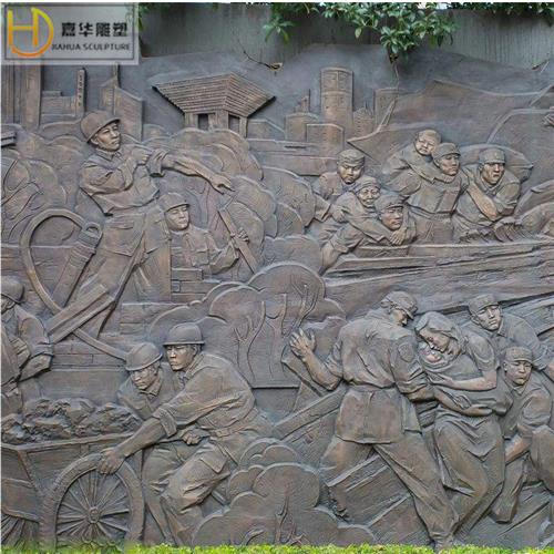 玻璃钢仿铜纯铜锻铜浮雕壁画背景墙室外园林铸铜立体雕塑装饰砂岩图片