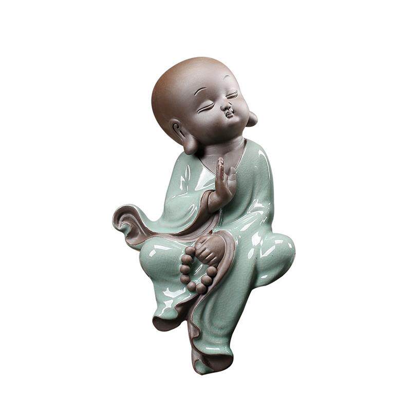 创意新中式禅意小和尚摆件陶瓷家居装饰品客厅办公室茶道工艺摆设