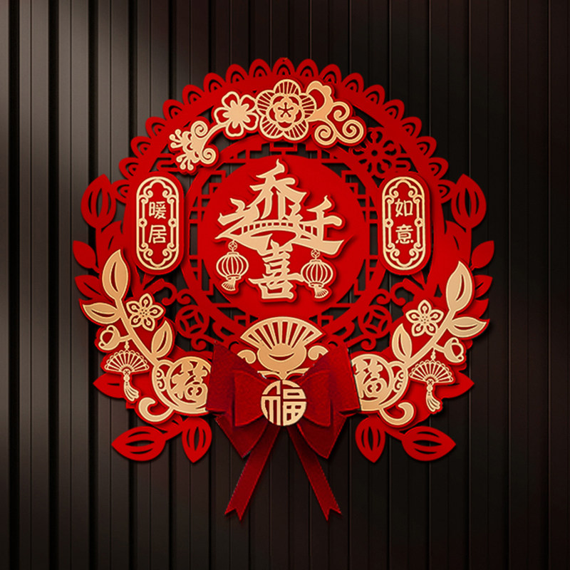 客厅装饰乔迁之喜进宅大吉门贴