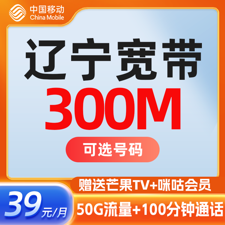 辽宁沈阳大连移动300M宽带套餐新装办理高速光纤宽带办理本地安装