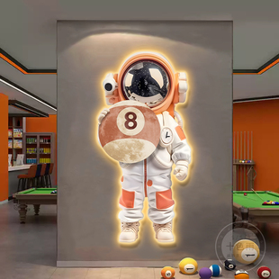 太空人台球厅装饰画 画轻奢高级感桌球挂画 画新款俱乐部会所墙面