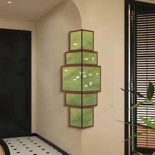 中世纪风格客厅角落挂画新法式角落装饰画高端覆古创意门厅壁画