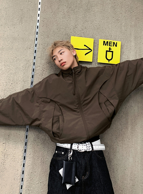 现货】2025新款解构男士蝙蝠袖宽松飞行美式Cleanfit加绒夹克外套