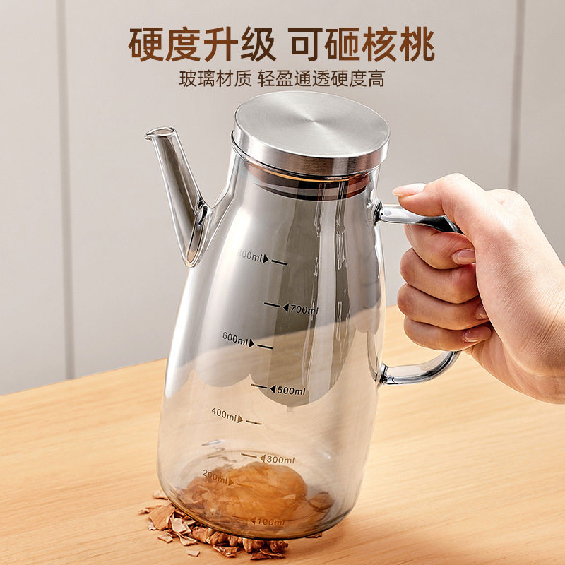 玻璃油壶油瓶厨房家用酱油醋调料瓶装油的容器不易挂油不锈钢油罐