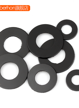 黑色石墨尼龙塑g胶垫圈圆形超薄绝缘塑料平垫片M3M4M5M6M8M10M12m