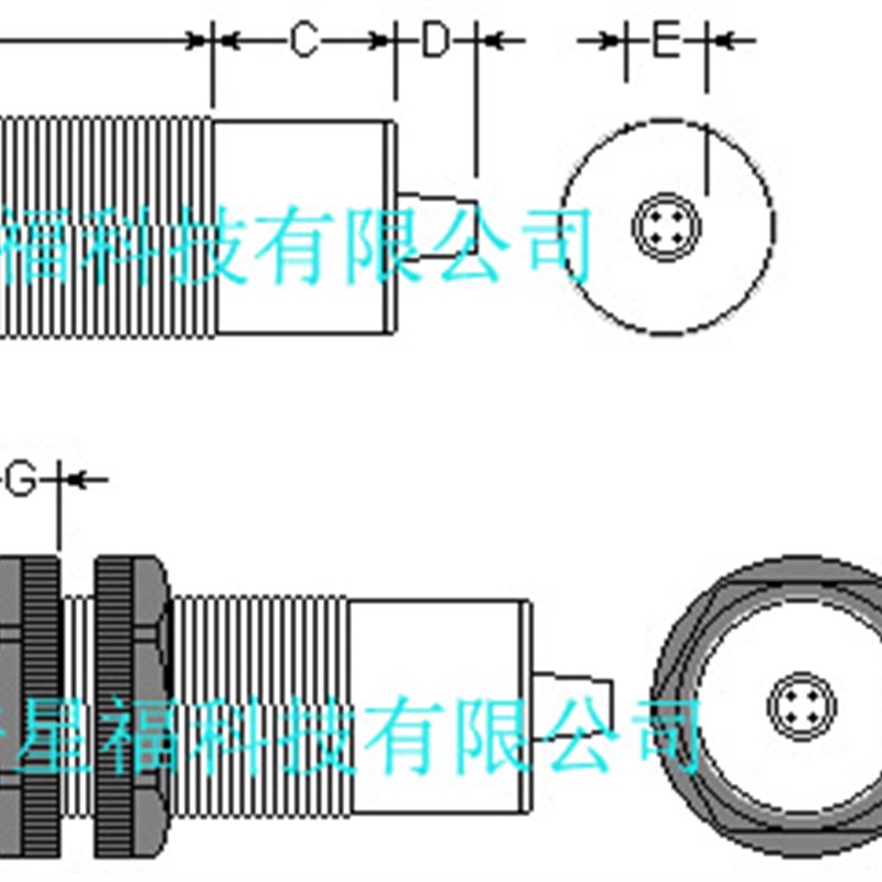 超声波测距套件US200-30V-1M数字模拟信号,NPN,输出超声波传感器