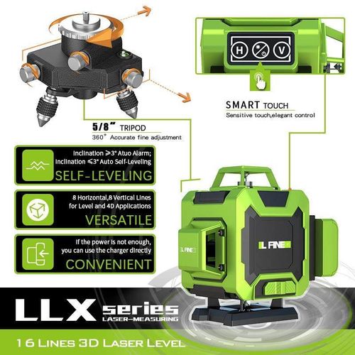 LFINE4D16线3D12线绿光水平仪激光水平仪投线仪Laser level