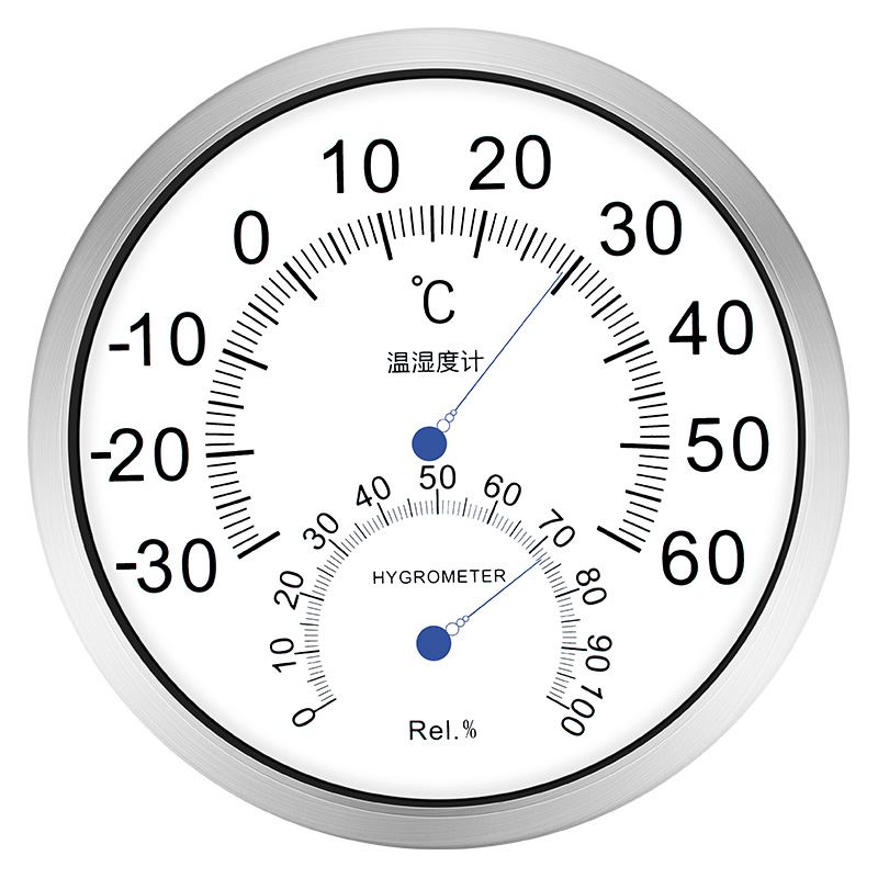 三印温湿度计室内家用30CM超大表盘壁挂式机械温湿度表工业仓库用