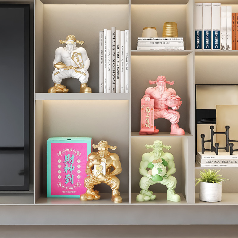 财神爷摆件家用客厅玄关装饰品办公室摆设开业礼品送男友生日礼物