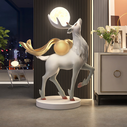 大型麋鹿落地摆件卧室氛围夜灯