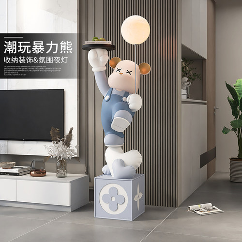 棕榈树潮玩暴力熊摆件网红装饰品