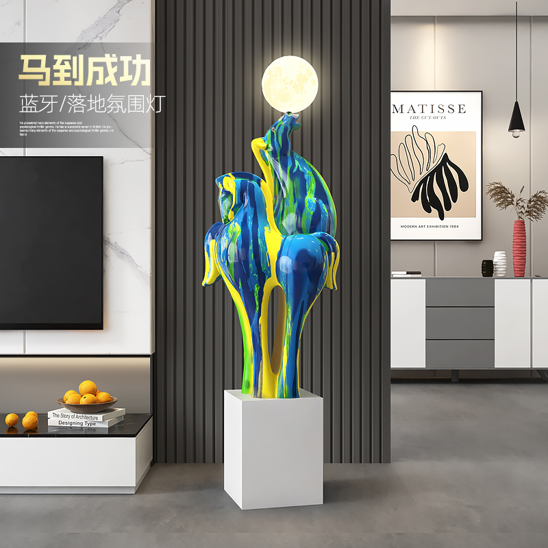 艺术流体马摆件客厅酒柜家居玄关装饰品网红小众高级感生日礼物