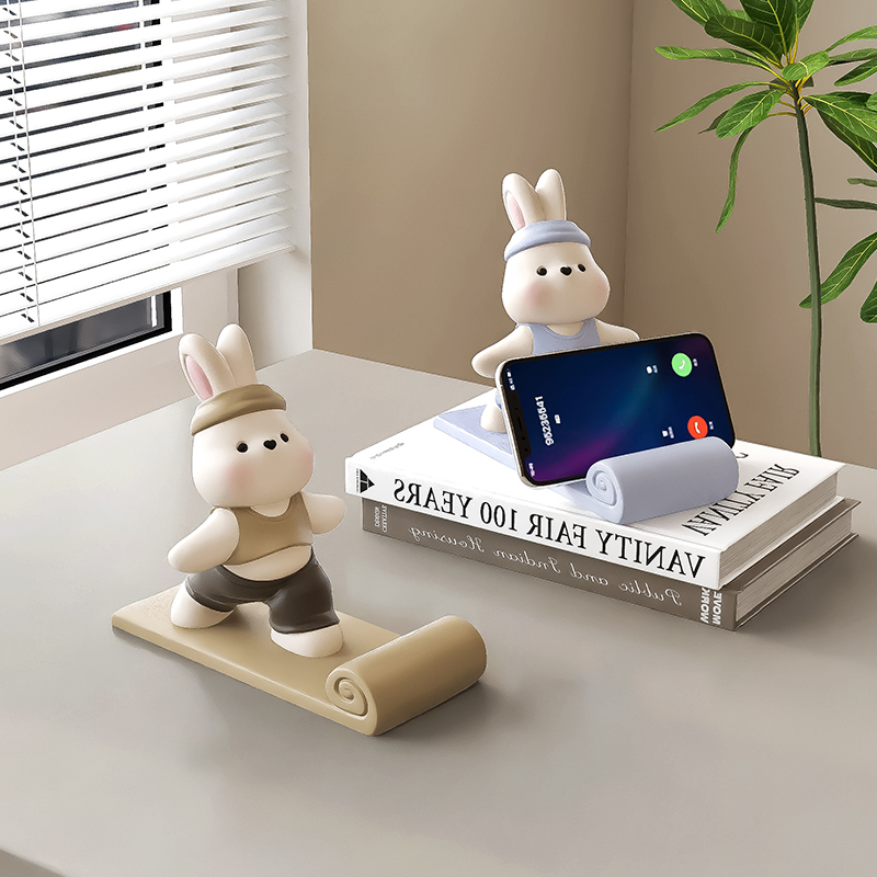 萌兔手机支架实用装饰礼物
