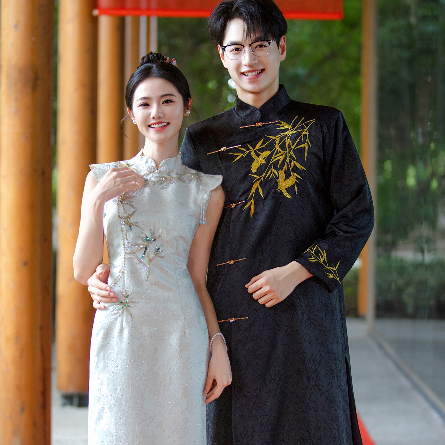 中式旗袍新郎新娘结婚2026新款绝美订婚礼服裙敬酒服小个子大码女