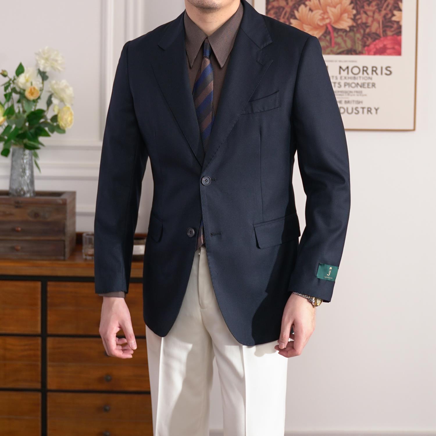 YOUSEKOO高定休闲西装外套男士修身正装日常通勤便服单西男英伦气