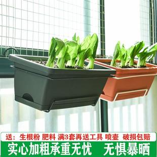 种菜神器家庭阳台 花盆塑料长方形种植箱槽多肉绿萝草莓盆景悬挂式
