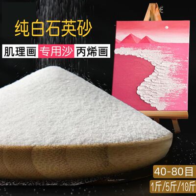 。石英砂肌理画画丙烯油画颜料肌理画美术纯白沙白细沙子池专用沙