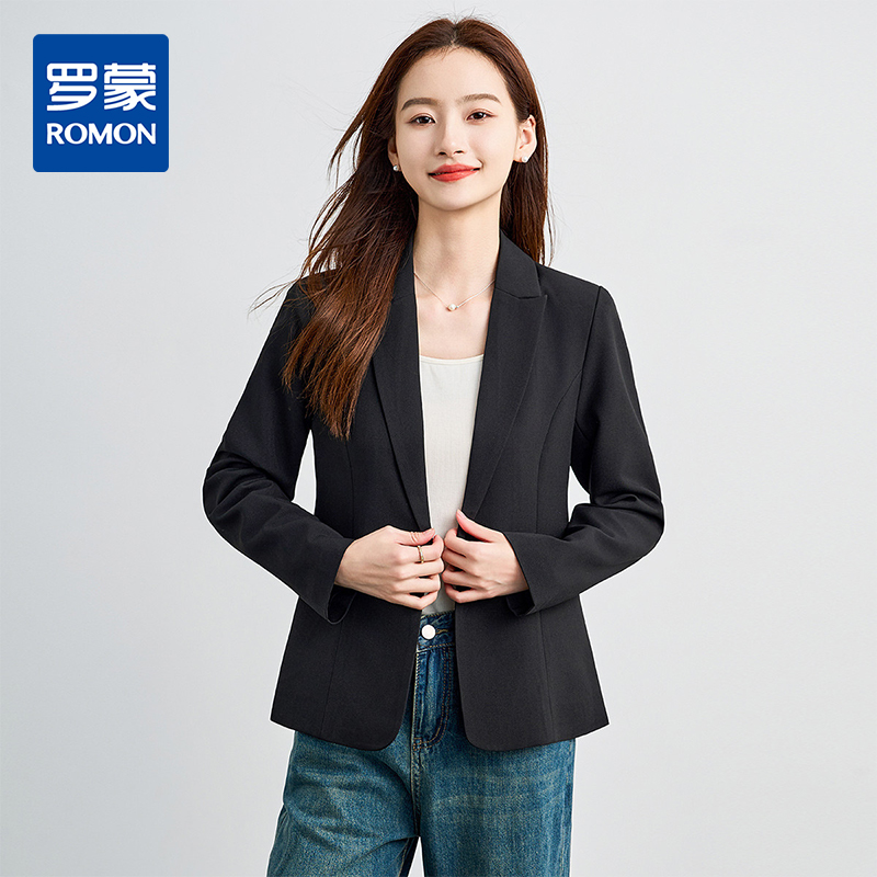 【易打理】罗蒙女士西服简约大方一粒扣百搭通勤单件西服外套女