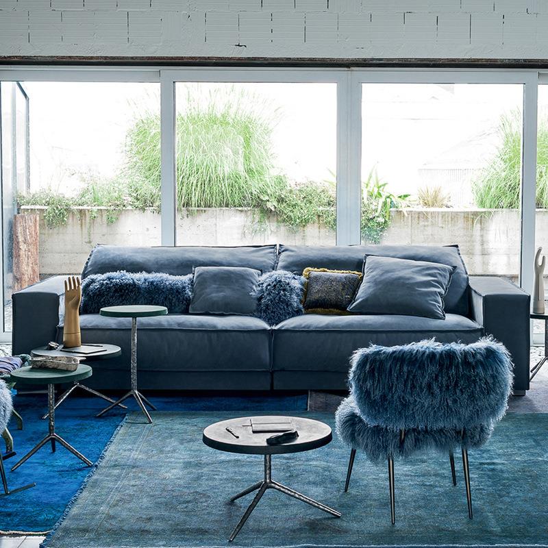 制baxter达佩斯皮艺意布大式极简磨定砂全真皮沙发异型转角LZA304