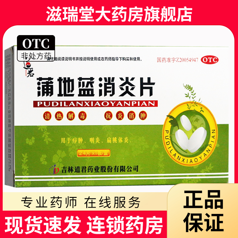 【道君】蒲地蓝消炎片250mg*24片/盒