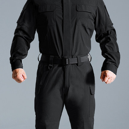 固固旗舰【黑色】户外速干作训服耐磨保安巡逻特训执勤教官服套装