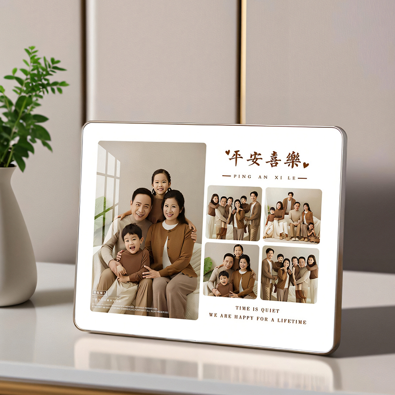 定制五宫格水晶相框摆台照片做成相框儿童卧室客厅摆件周岁写真照