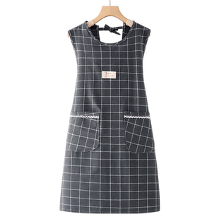 防油韩式女士坎肩围裙纯棉超好看的厨房家用2025新款工作餐饮专用