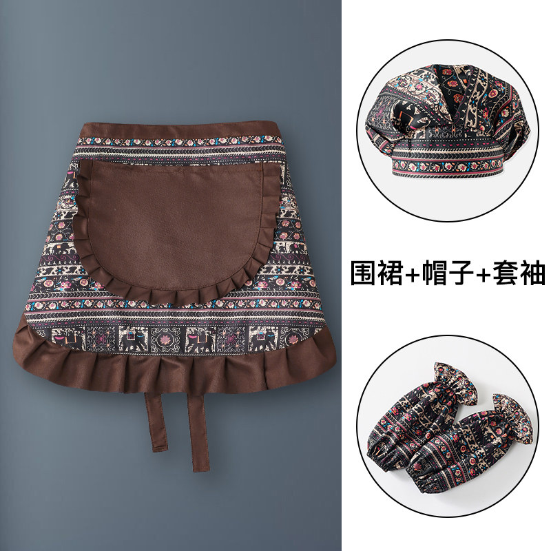 半身围裙厨房家用2026新款网红纯棉做饭韩式餐饮专用女工作服夏天