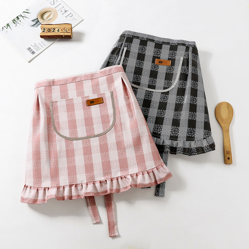 PU皮半身围裙厨房家用2026新款做饭防油防水高颜值工作服上班专用