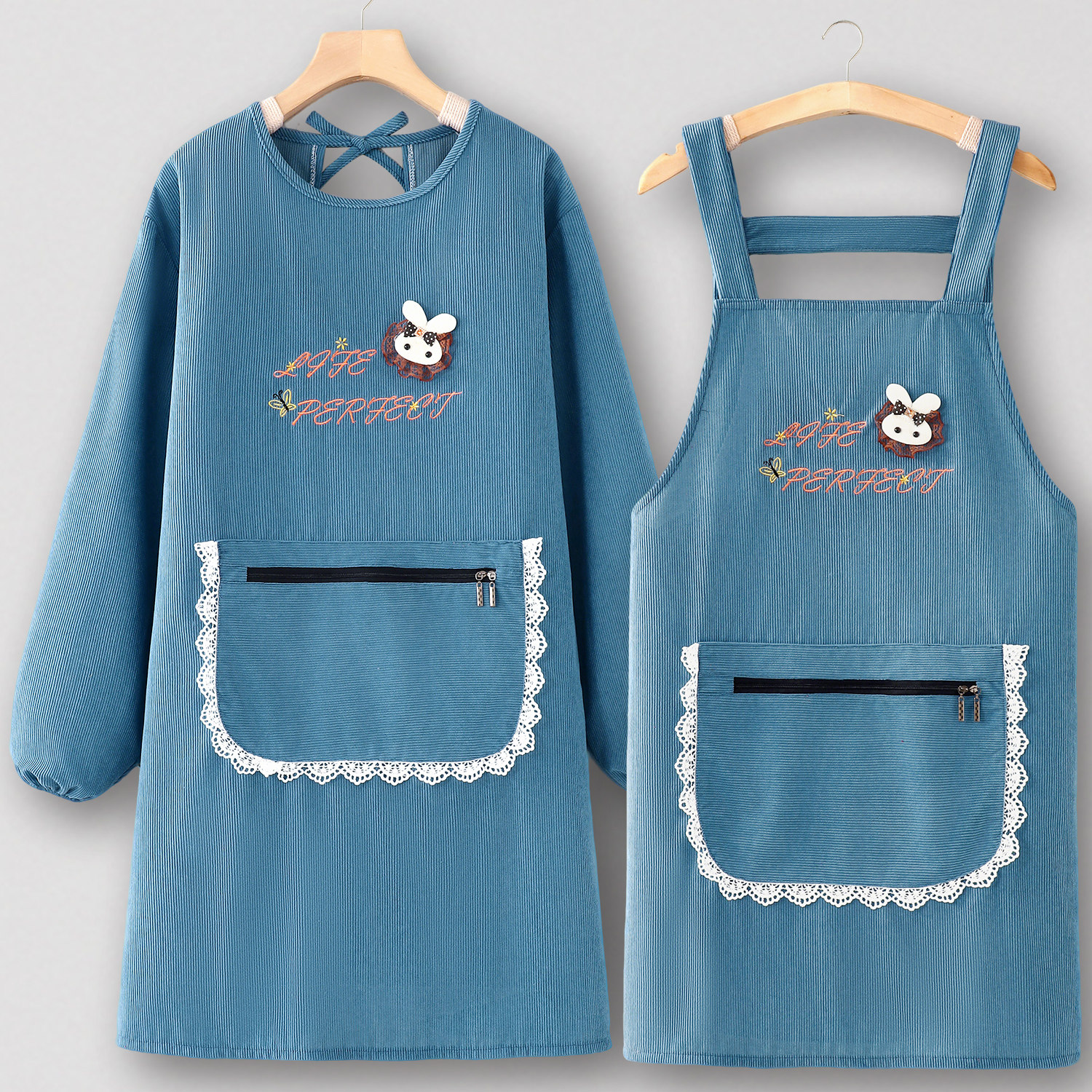 洋气可外穿罩衣女新款刺绣围裙厨房家用烧饭工作服年轻款上班专用,家庭/个人清洁工具,围裙,淘宝优惠券,粉丝福利购,淘宝优惠卷