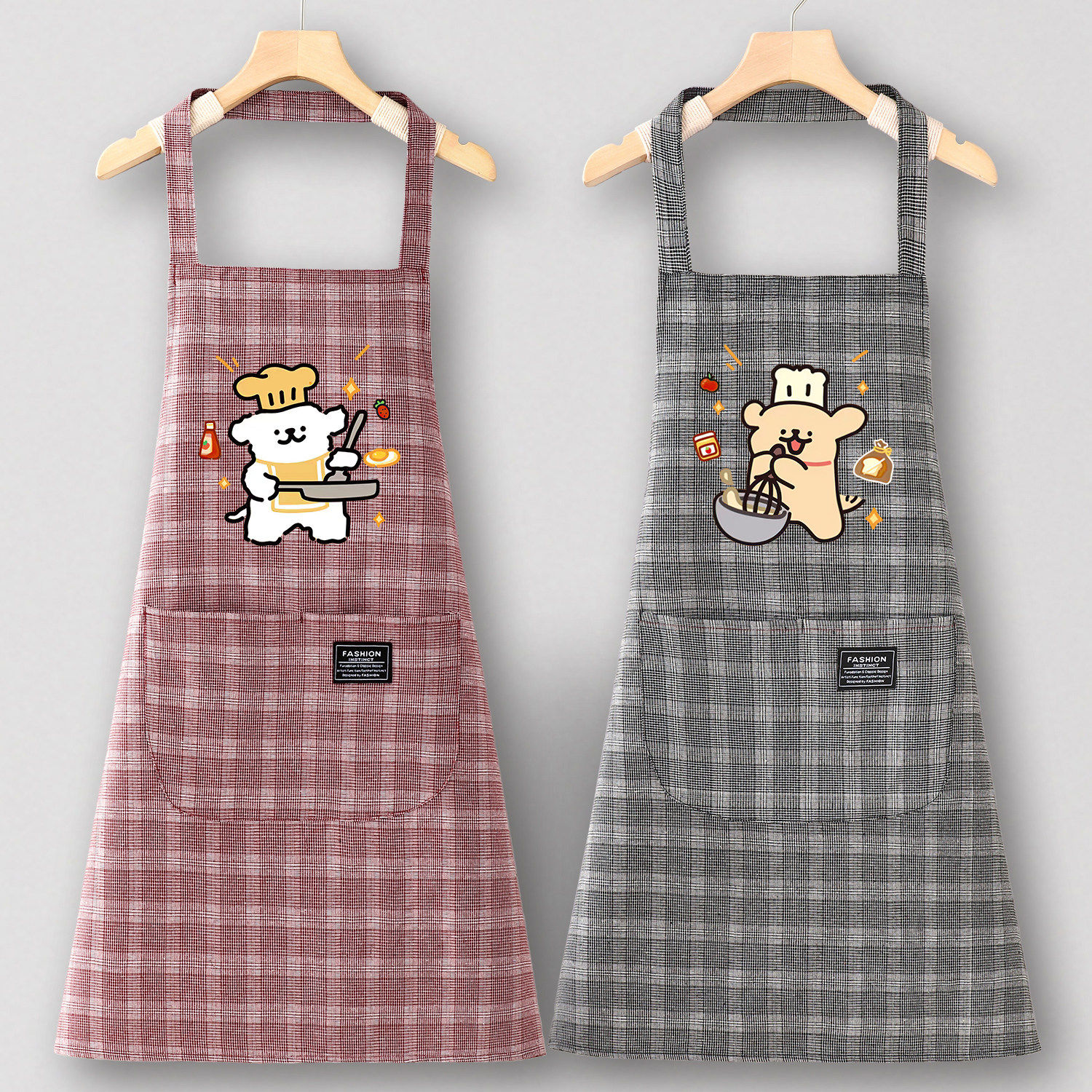 工装围裙厨房家用棉2025新款简约年轻人工作服女做饭餐饮上班专用,家庭/个人清洁工具,围裙,淘宝优惠券,粉丝福利购,淘宝优惠卷