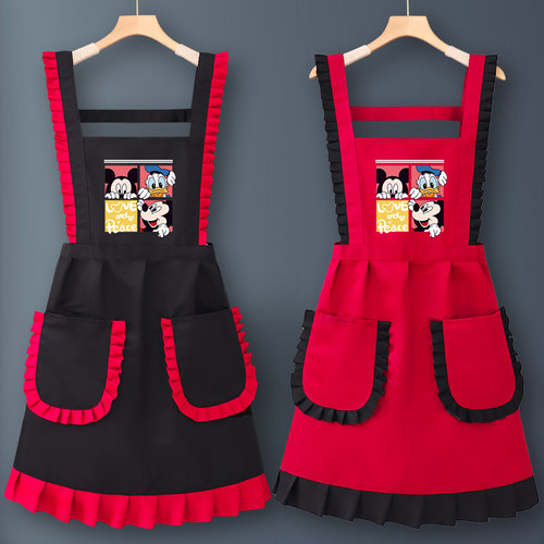 纯棉家用厨房围裙时尚工作服女