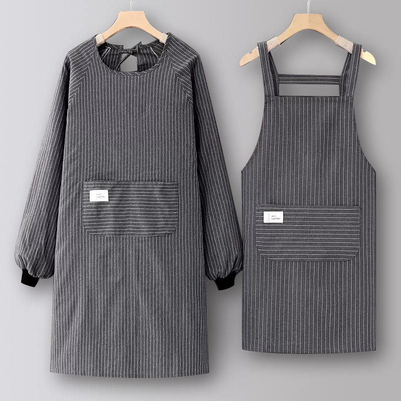 工厂车间围裙厨房家用工作服流行长袖罩衣女新款年轻款男上班专用